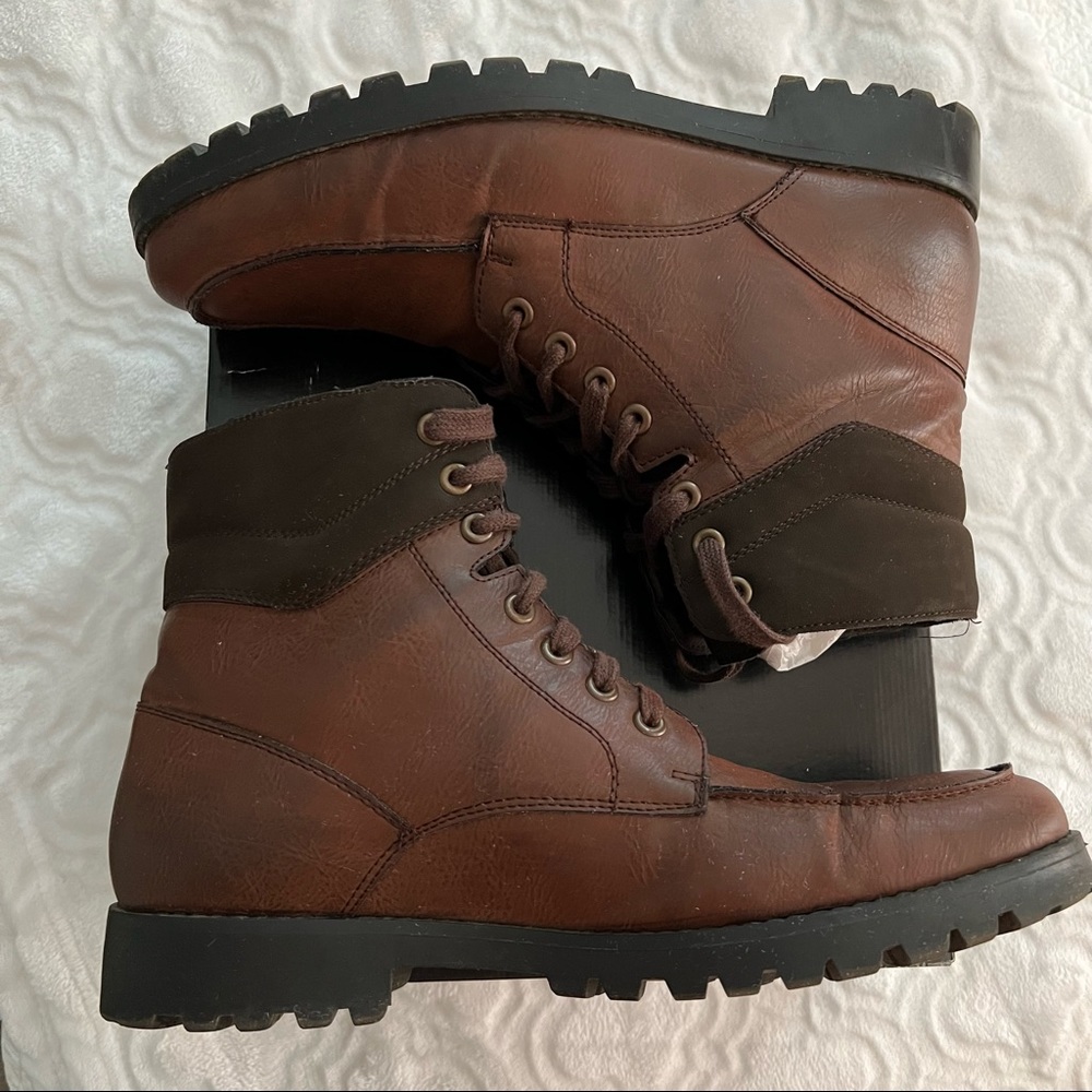 Unlisted by Kenneth Cole Cognac Lace up Boots